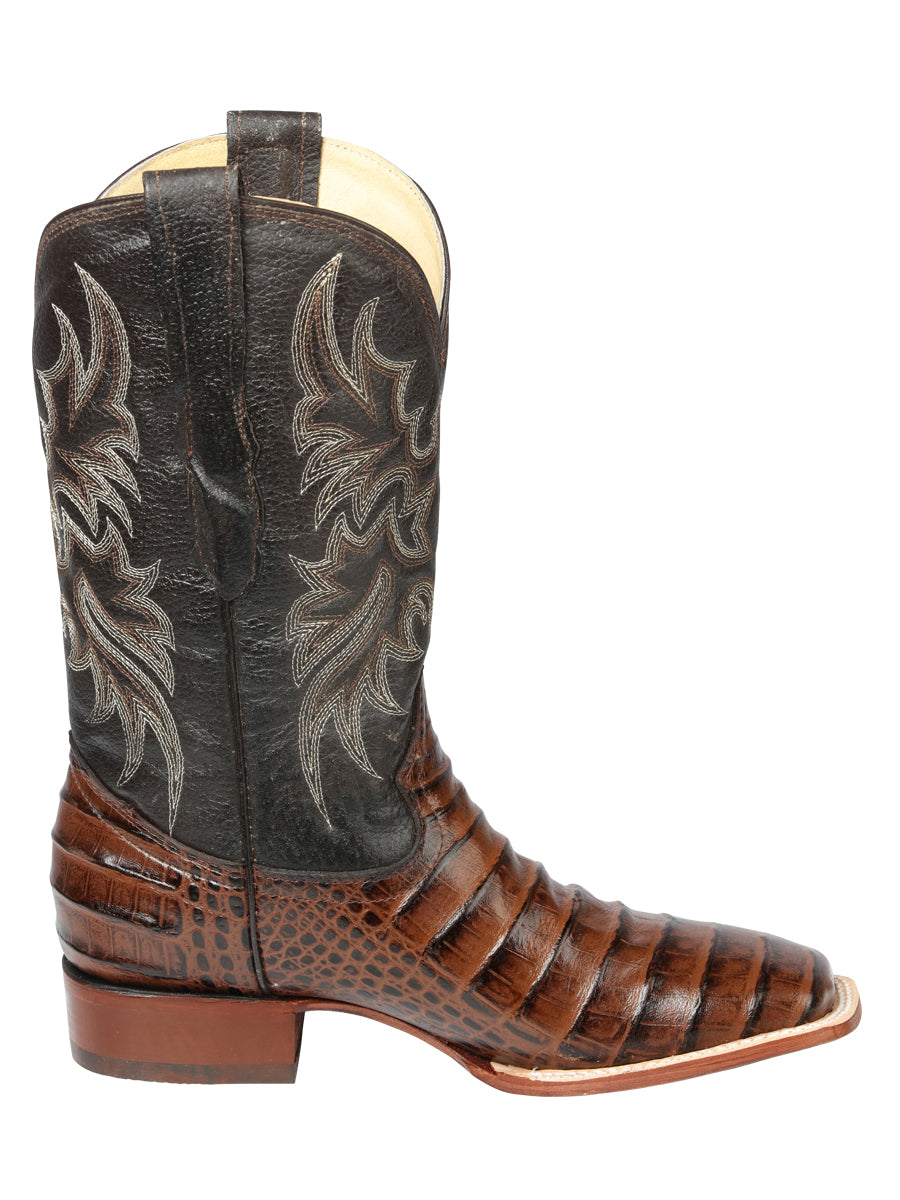 El Señor de los Cielos Men’s Rodeo Boot - Imitation Caiman Belly Leather - Brown

 44937