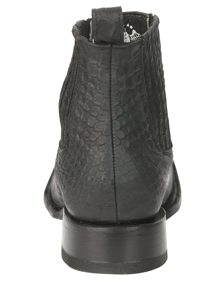 El General Men’s Python Imitation Black Ankle Boots 45091