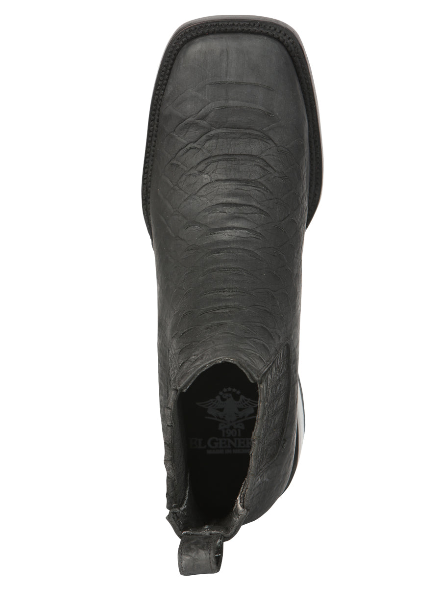 El General Men’s Python Imitation Black Ankle Boots 45091
