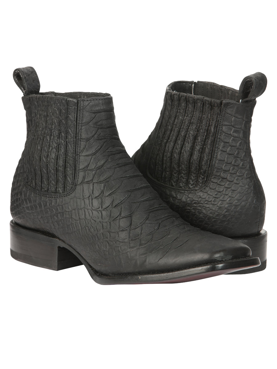 El General Men’s Python Imitation Black Ankle Boots 45091