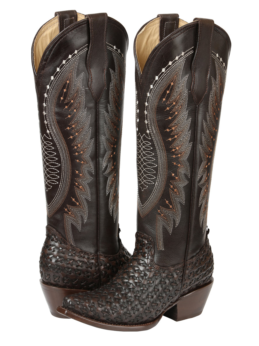 El General Women’s Embroidered Western Boots - Choco 45782