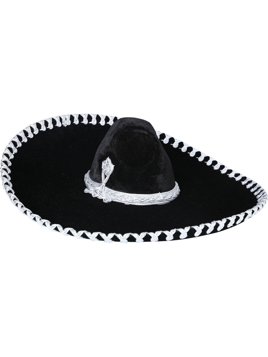 Adult 
Mexicanl Charro Hat Velvet Black/Silver 600600