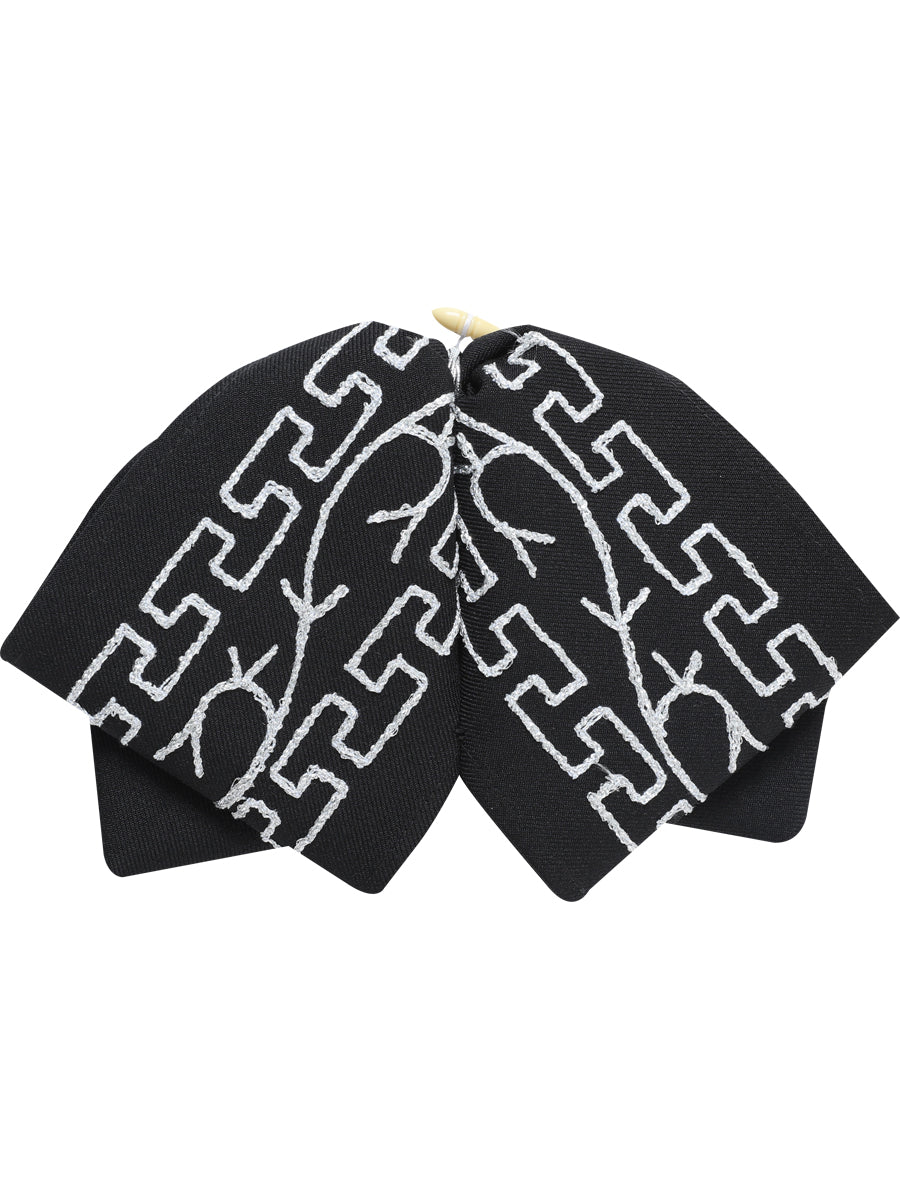 Adult 
Mexican Charro Bow Tie 100% Polyester Black/Silver 601114