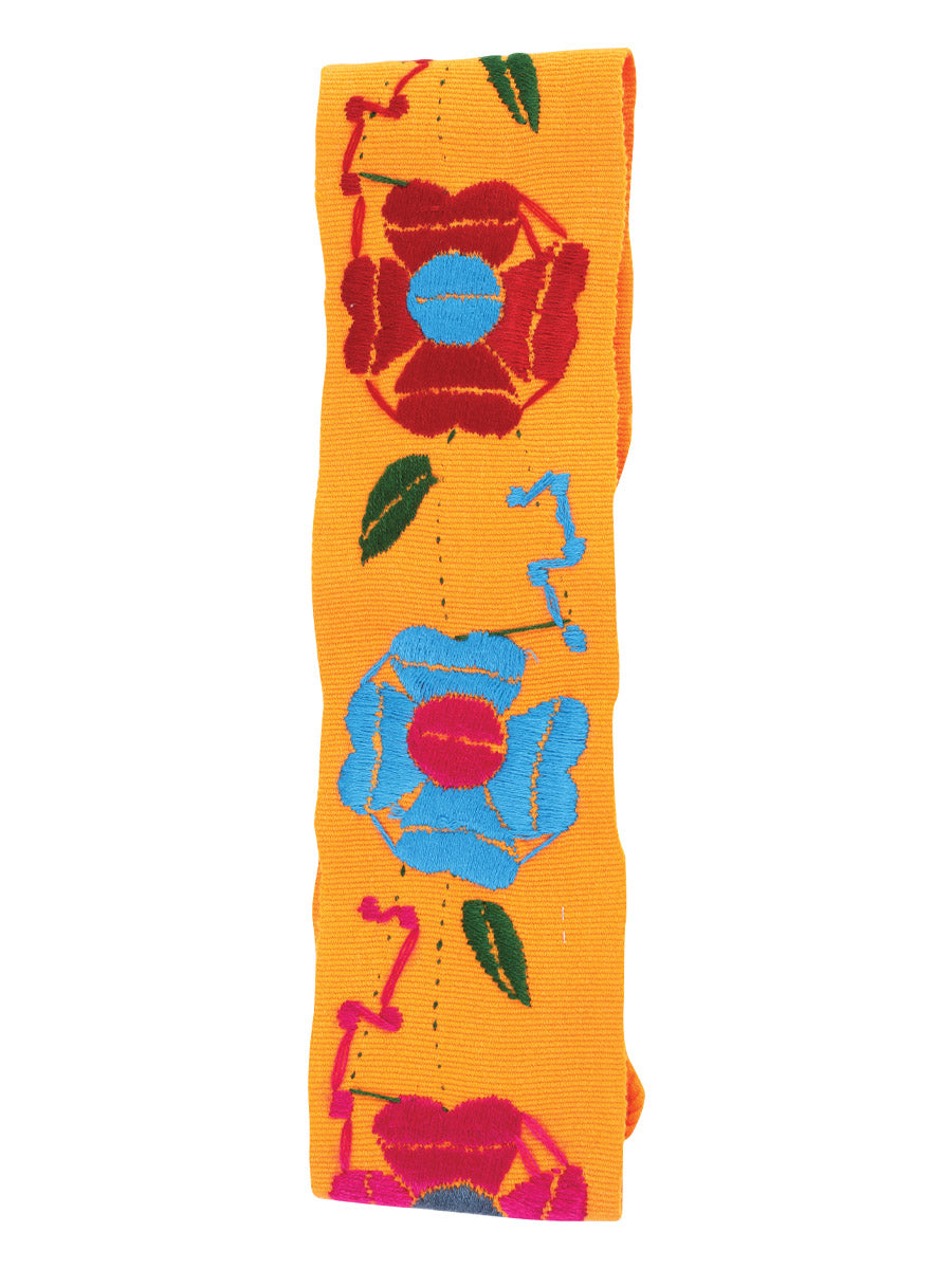 Cinturón Bordado Artesanal Floral 100% Acrílico Naranja 602258
