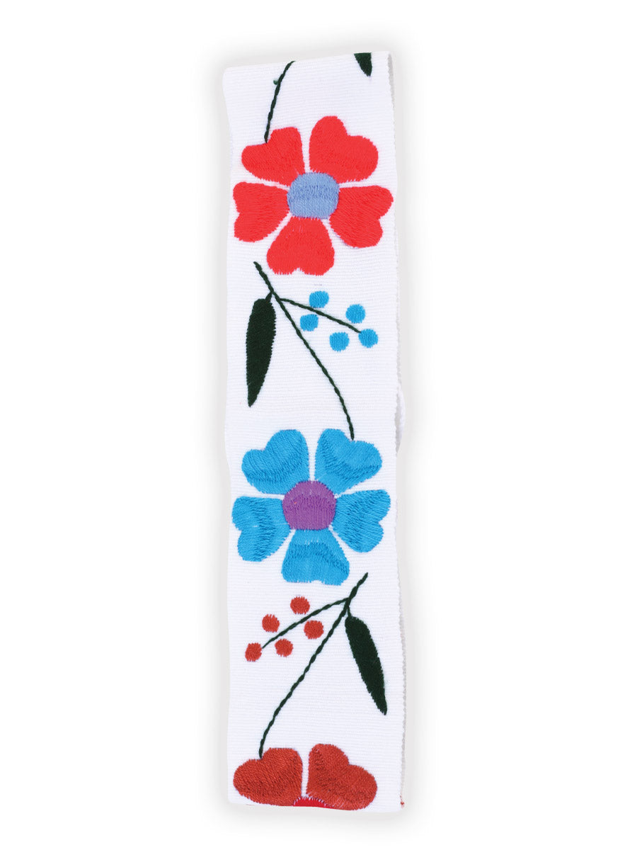 Cinturón Bordado Artesanal Floral 100% Acrílico Blanco 602260
