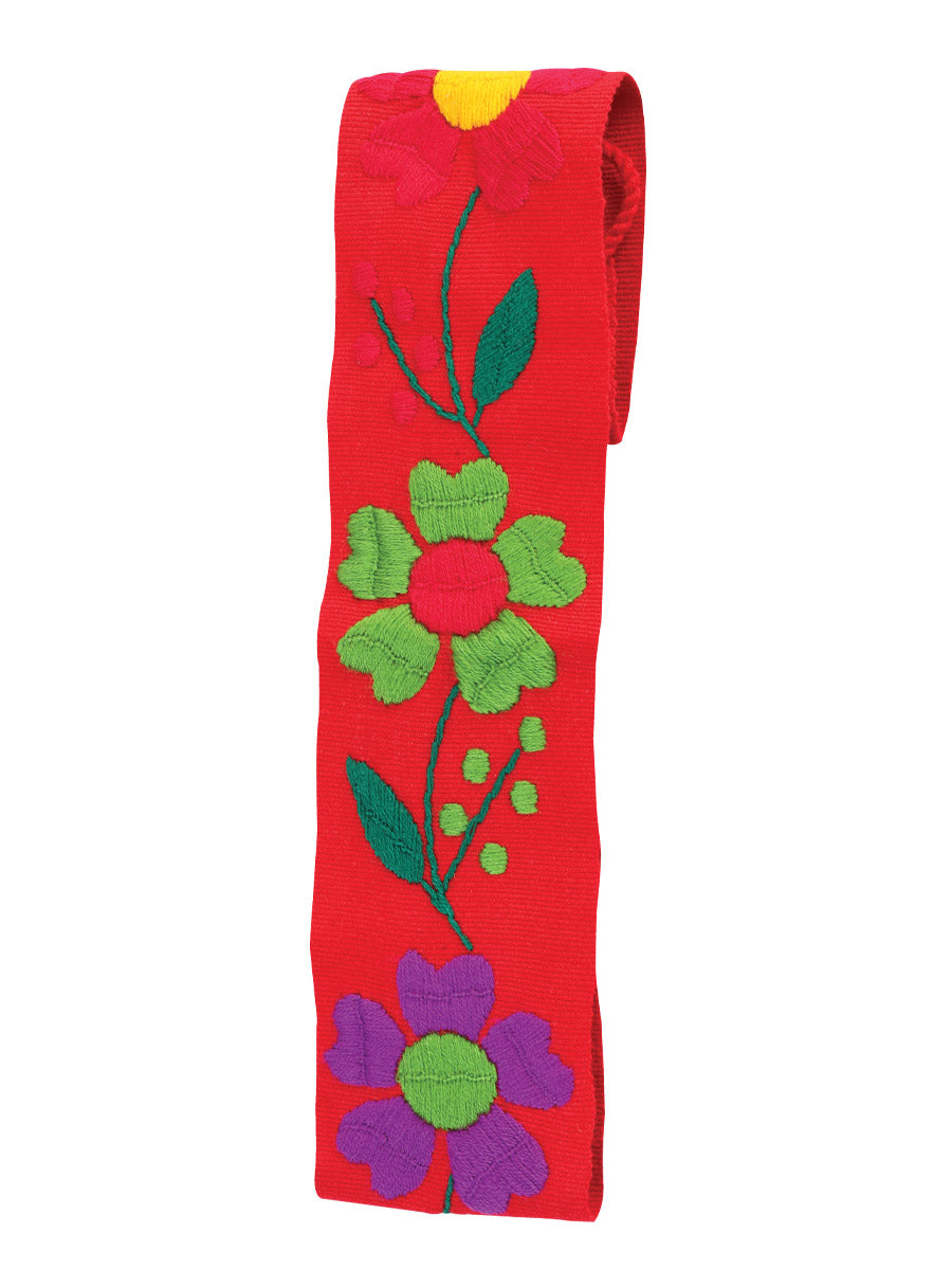 Cinturón Bordado Artesanal Floral 100% Acrílico Rojo 602262