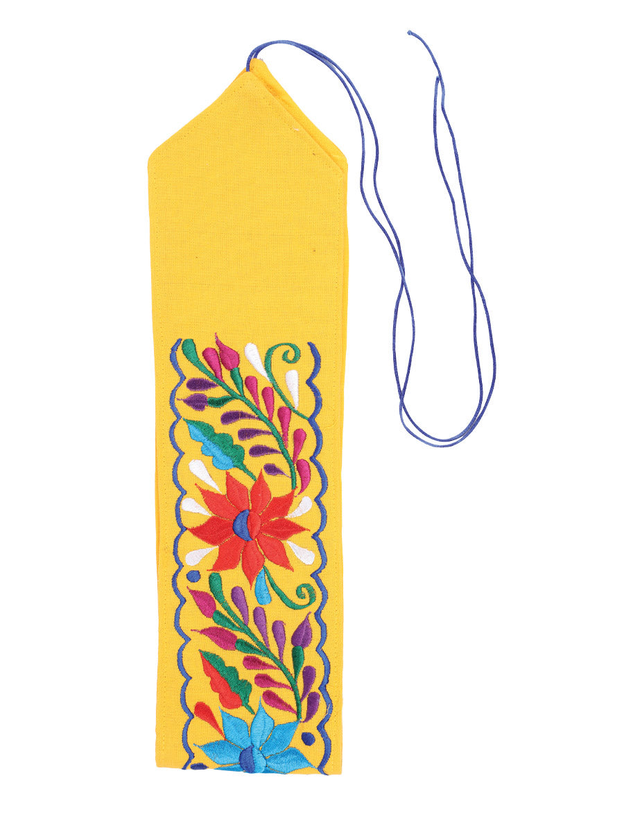 Cinturón Bordado Artesanal Floral 100% Acrílico Amarillo 603176